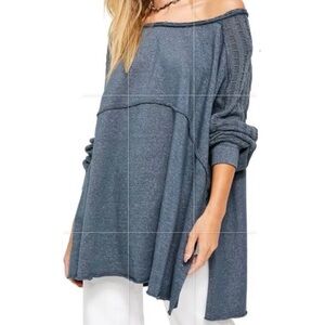 Free People My Girl faded blue pullover, size small